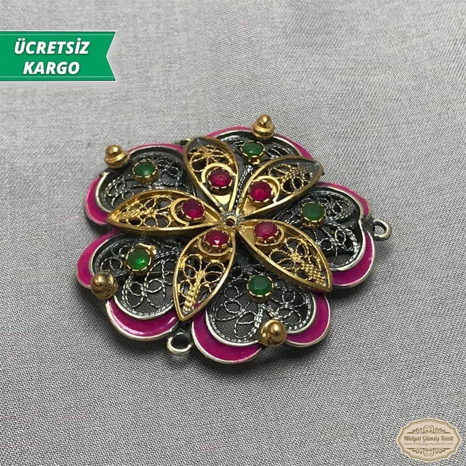 Papatya Mpdeş Telkari Bayan Gümüş Broş