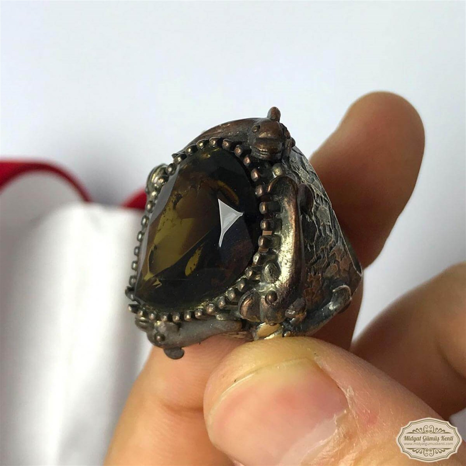 Peridot Taşlı Model Bayan Otantik Gümüş Yüzük
