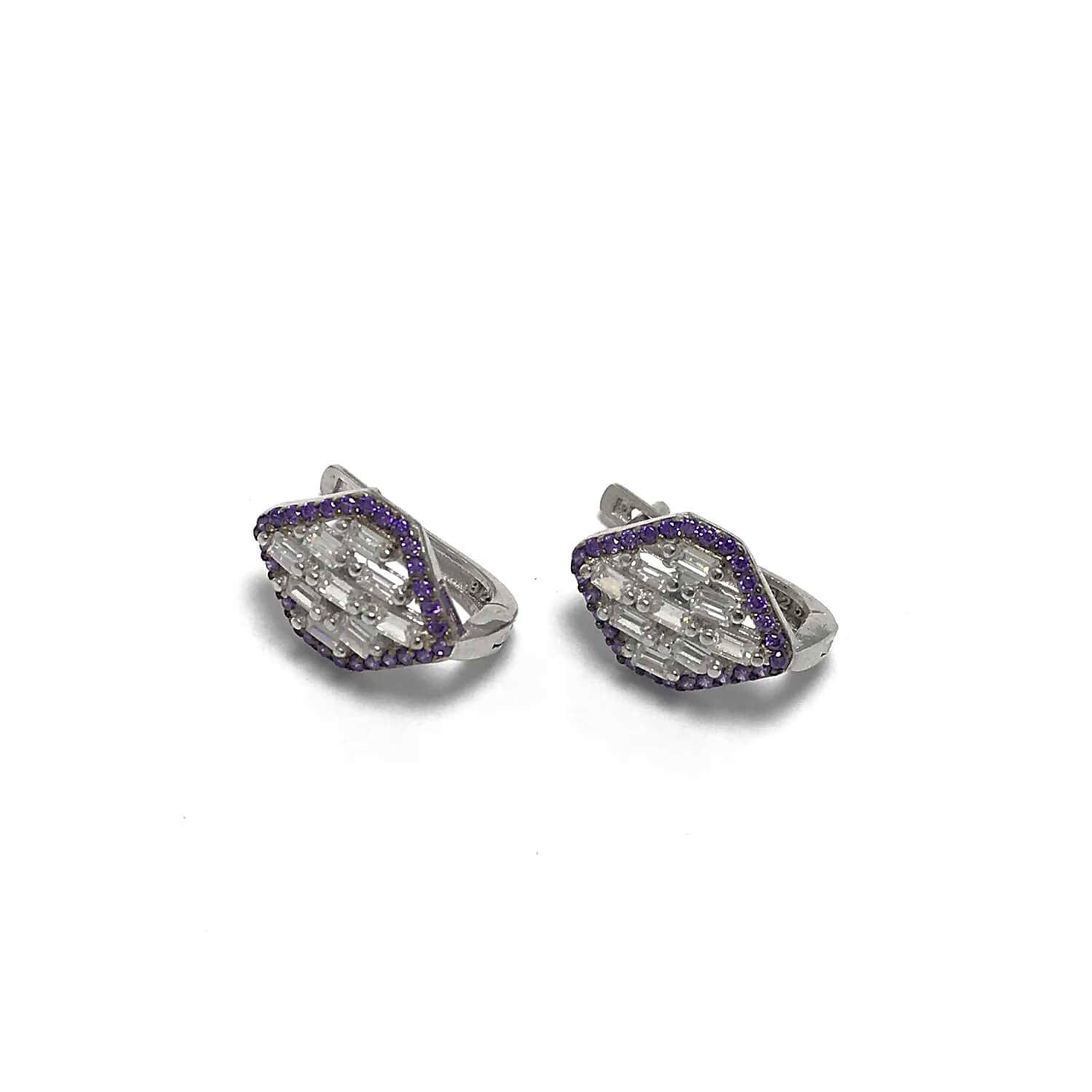 Safir Taşlı 925 Ayar Zirkon Gümüş Küpe
