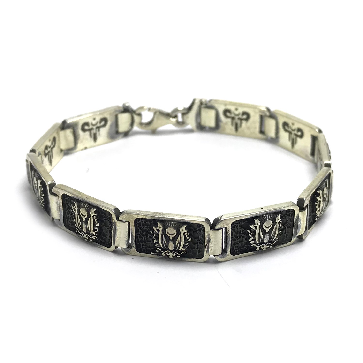 Selçuklu Kartalı Model 925 Ayar Mineli Erkek Gümüş Bileklik