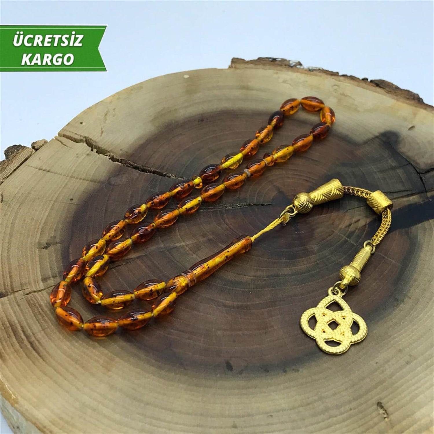 Süzme Toz Kehribar Tesbih