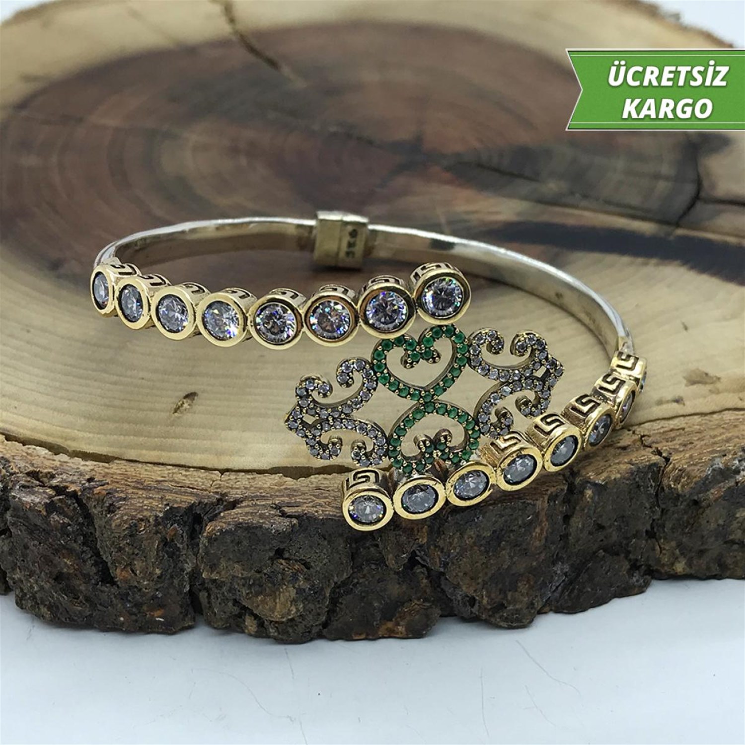Taç Model Otantik Midyat Bayan Gümüş Bilezik