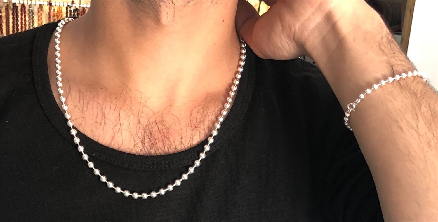 Toplu Model Zincir Erkek Gümüş Kolye