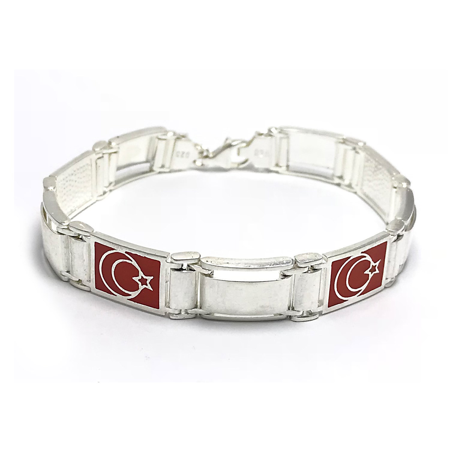 Türkiye Model 925 Ayar Mineli Erkek Gümüş Bileklik