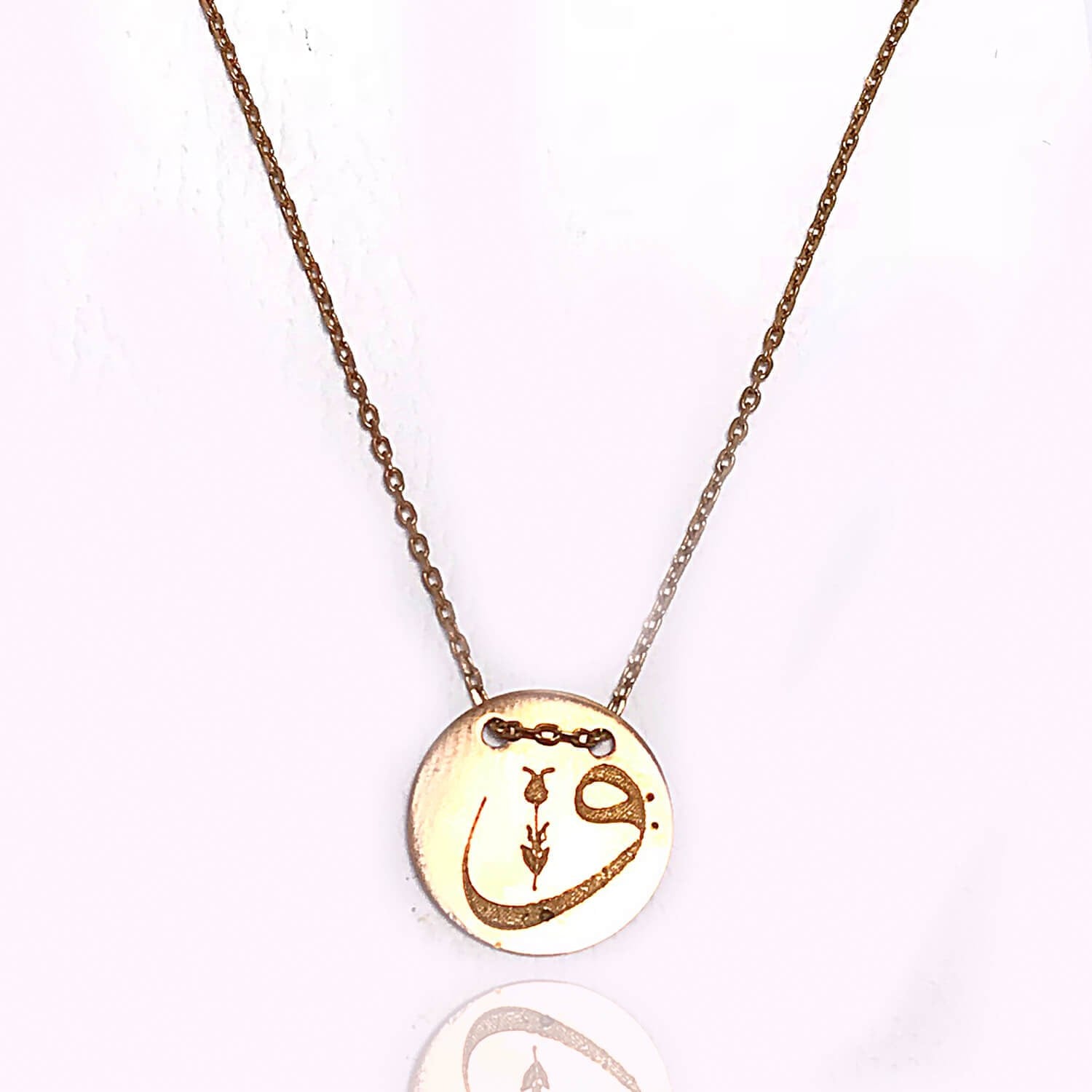 Vav İşlemeli Model Hayalet Gümüş Kolye