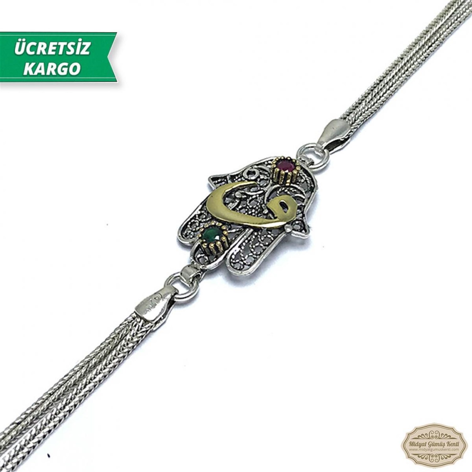Vav Model Midyat Telkari Bayan Gümüş Bileklik