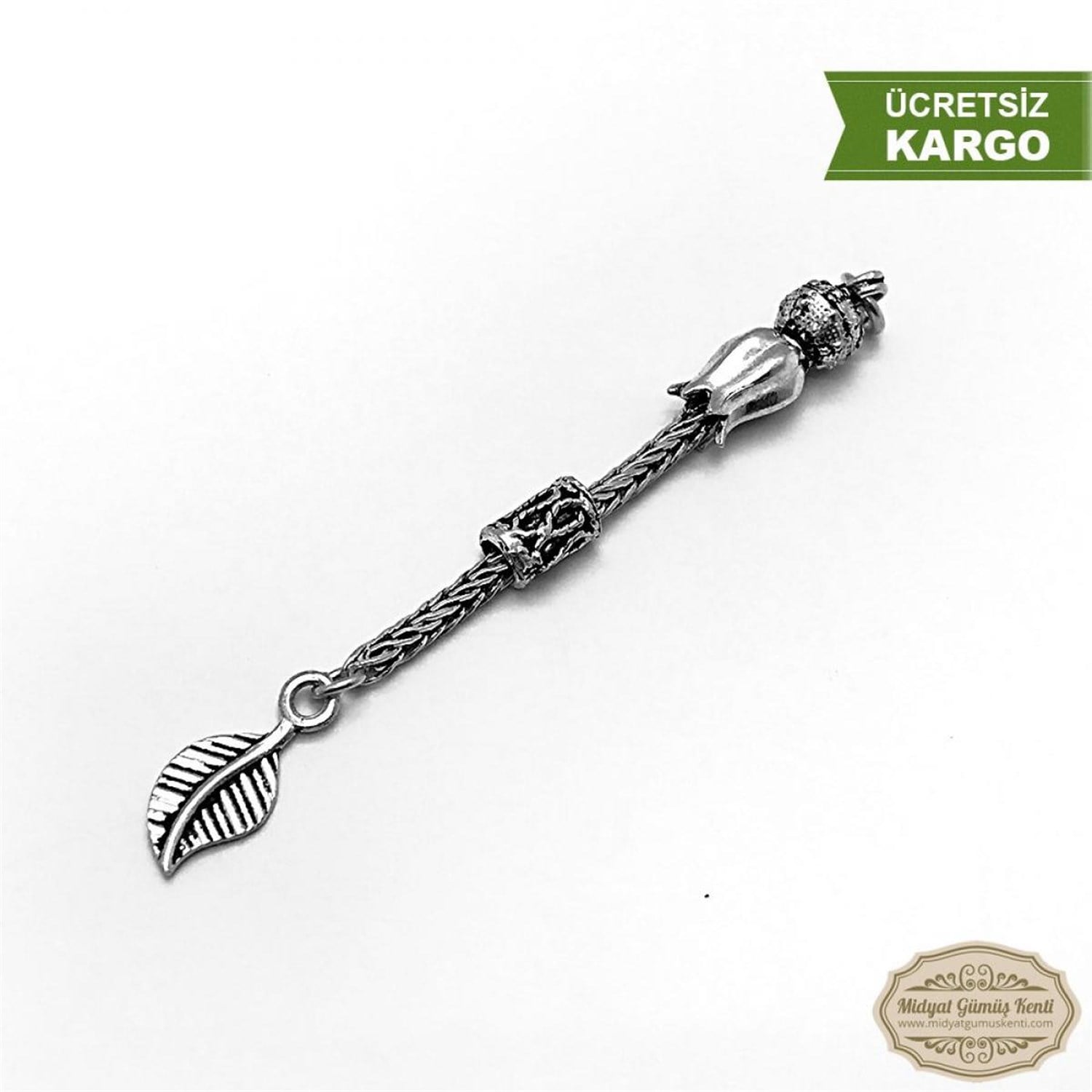 Yaprak Model 925 Ayar Gümüş Tesbih Püskülü