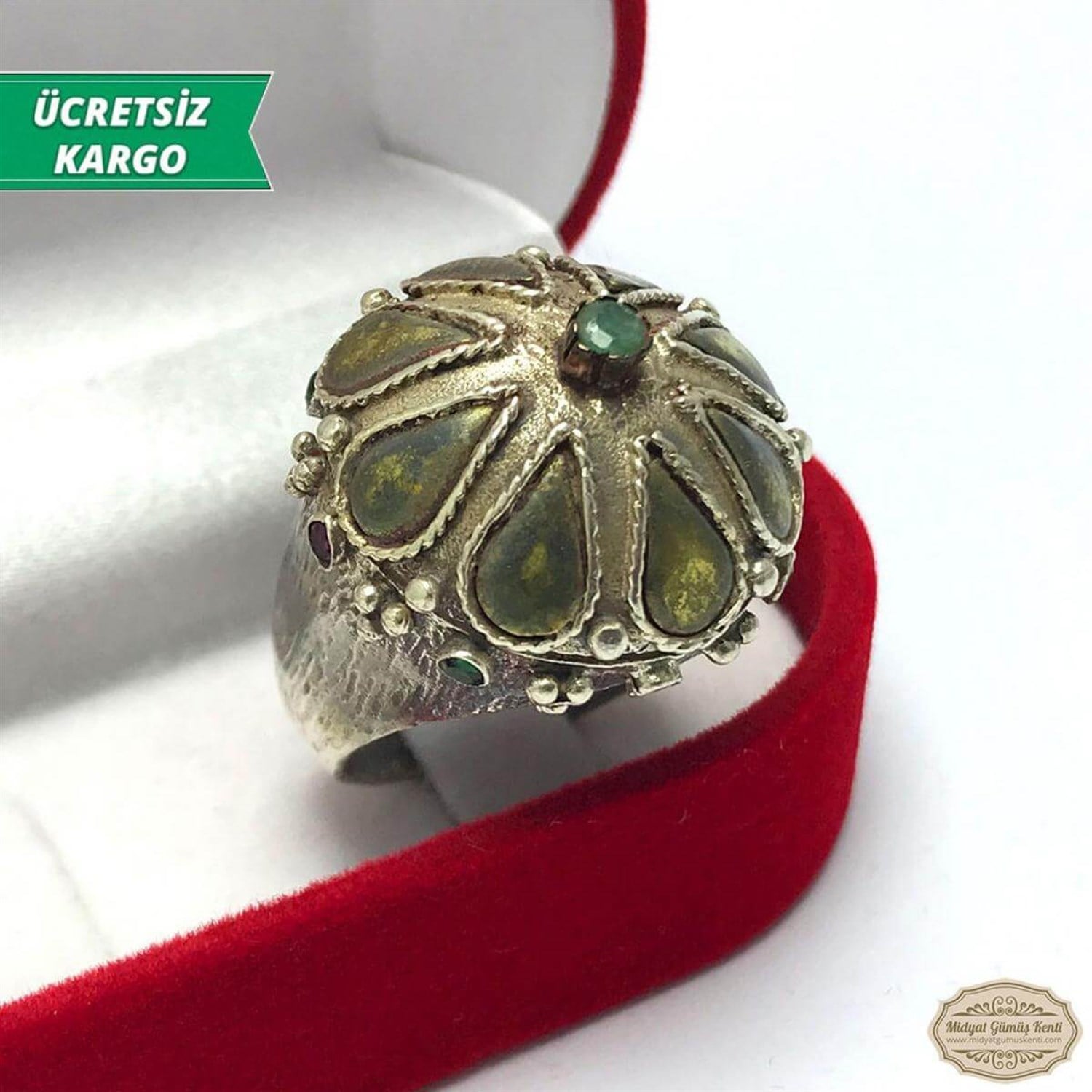 Zambak Model Bayan Otantik Gümüş Yüzük