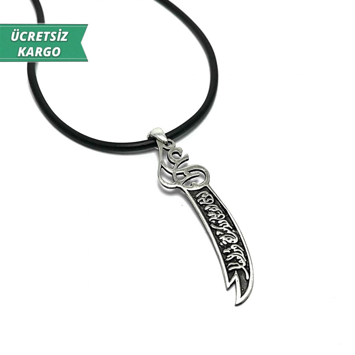Zülfikar Yazılı Model Erkek Bayan Gümüş Kolye Ucu