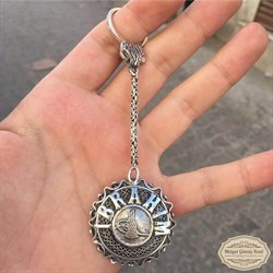 Osmanlı Tuğralı Oksitli İsimli Telkari Gümüş Anahtarlık
