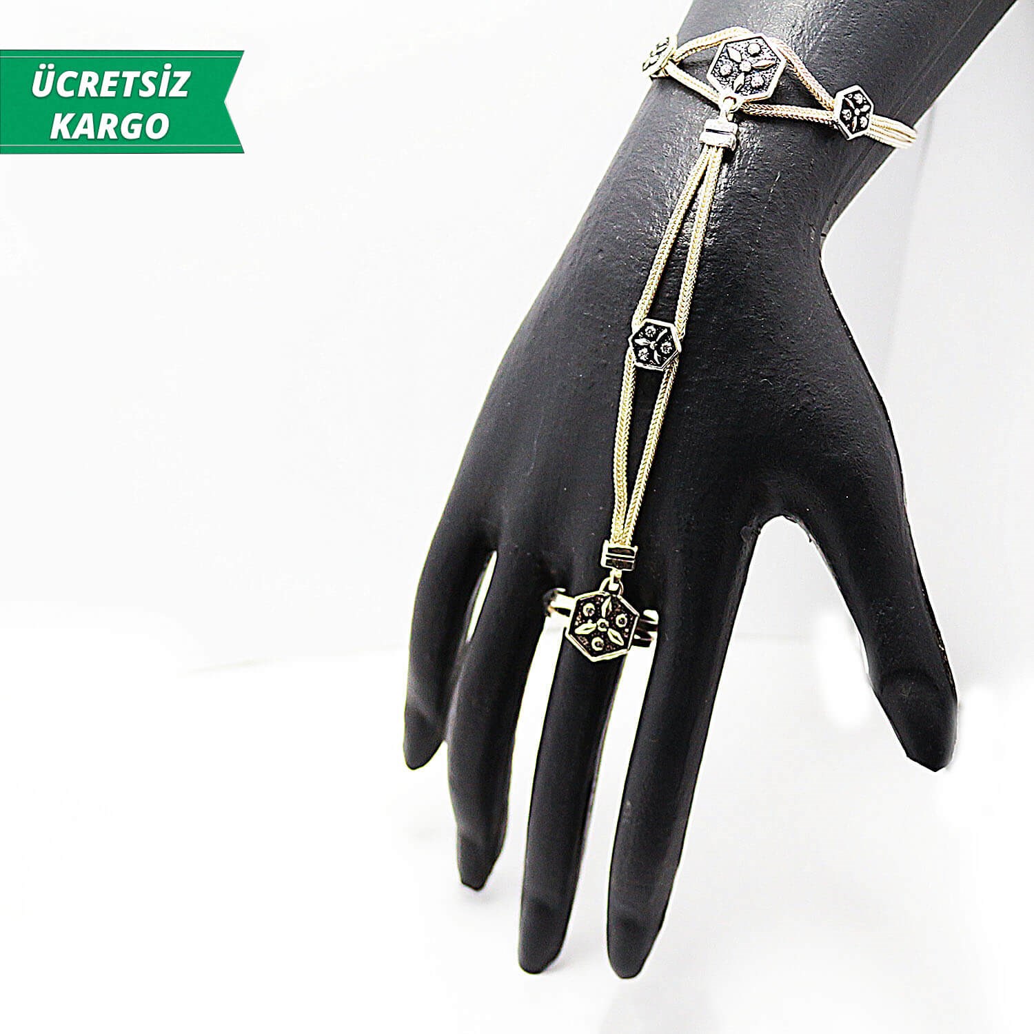 925 Ayar Midyat Hasırı Eldiven Gümüş Bayan Bileklik