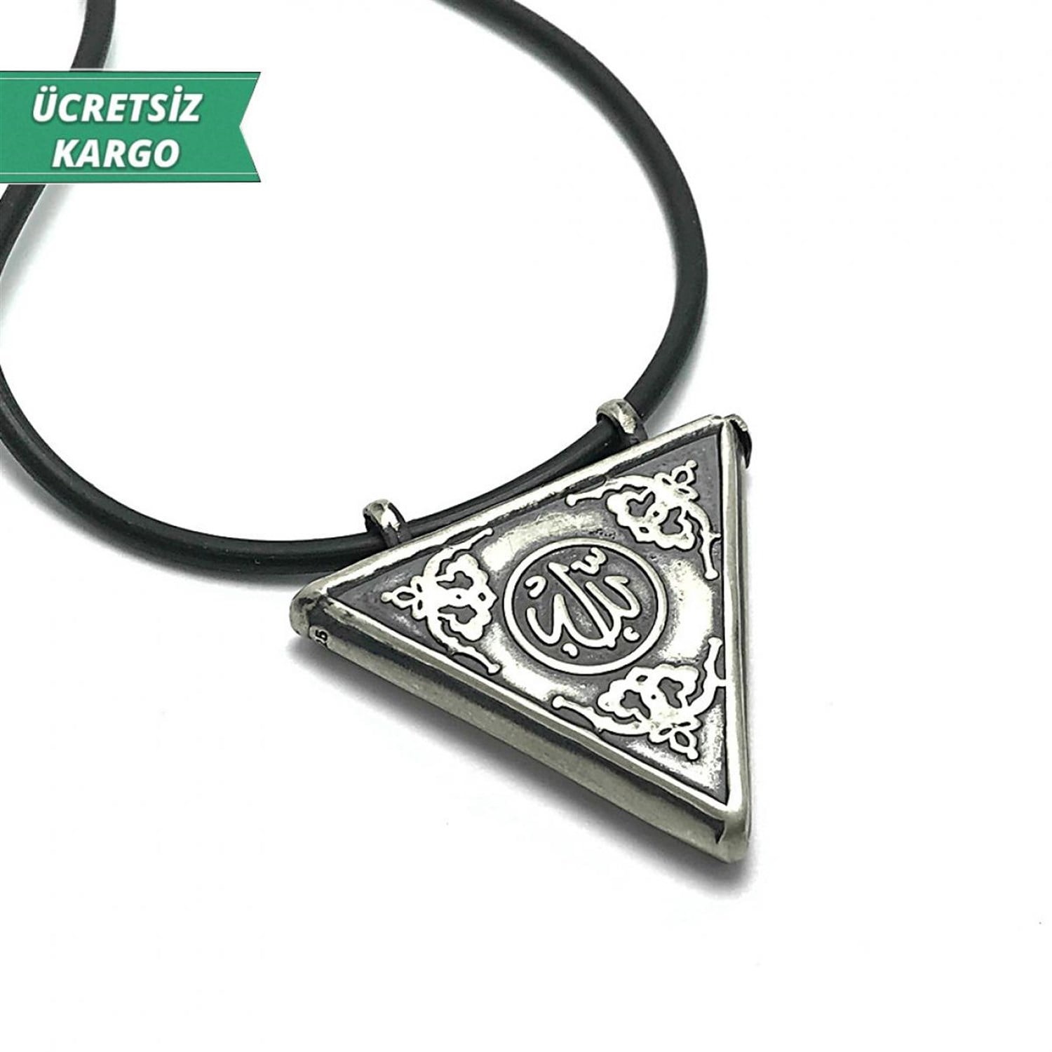 Allah Yazılı Muska Model Erkek Bayan Gümüş Kolye Ucu