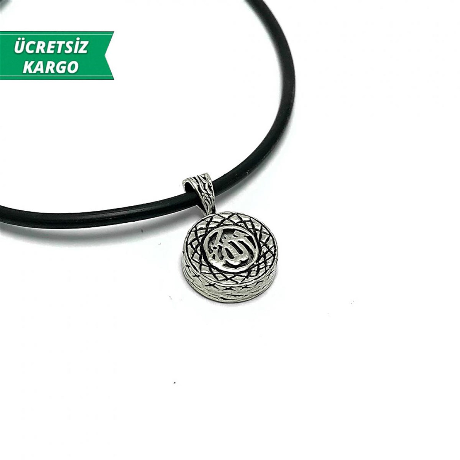 Allah Yazılı Teker Model Erkek Bayan Gümüş Kolye Ucu
