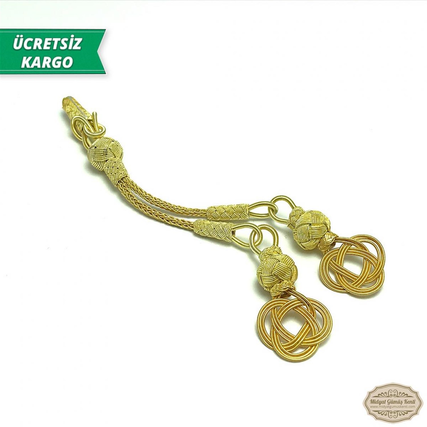 Altın Kaplama 1000 Ayar Kazaziye Gümüş Tespih Püskülü