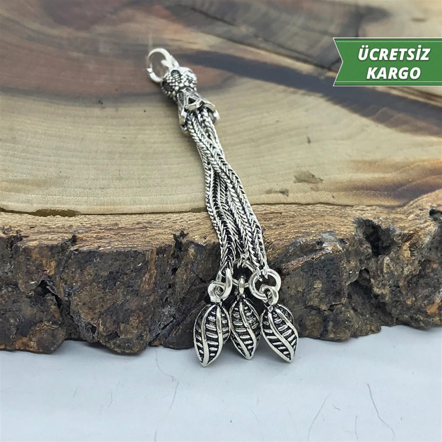 Arpa Tanesi 3lü 925 Ayar Gümüş Tesbih Püskülü