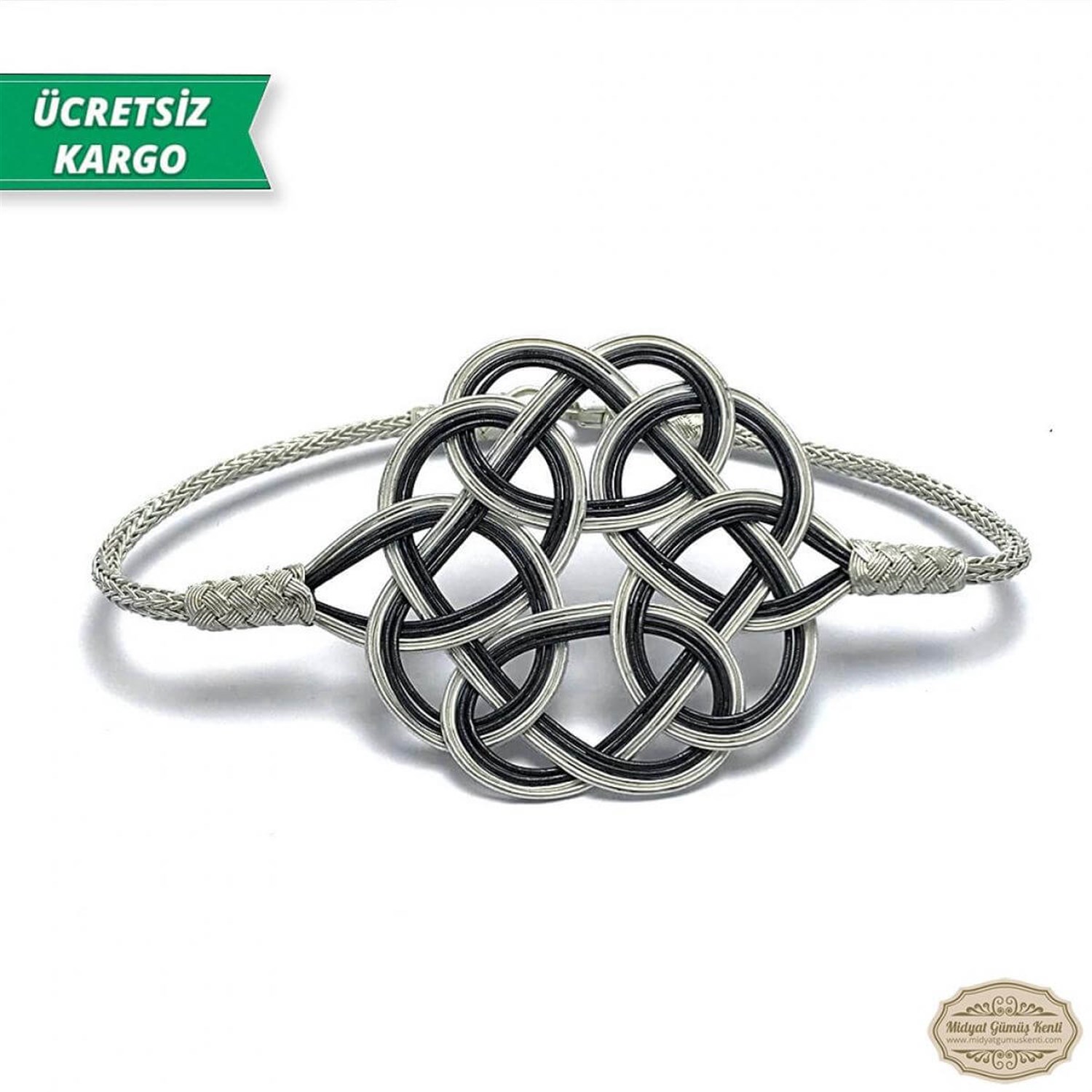 Aşk Düğümü Model 1000 Ayar Gümüş El Örmesi Erkek Bayan Bileklik