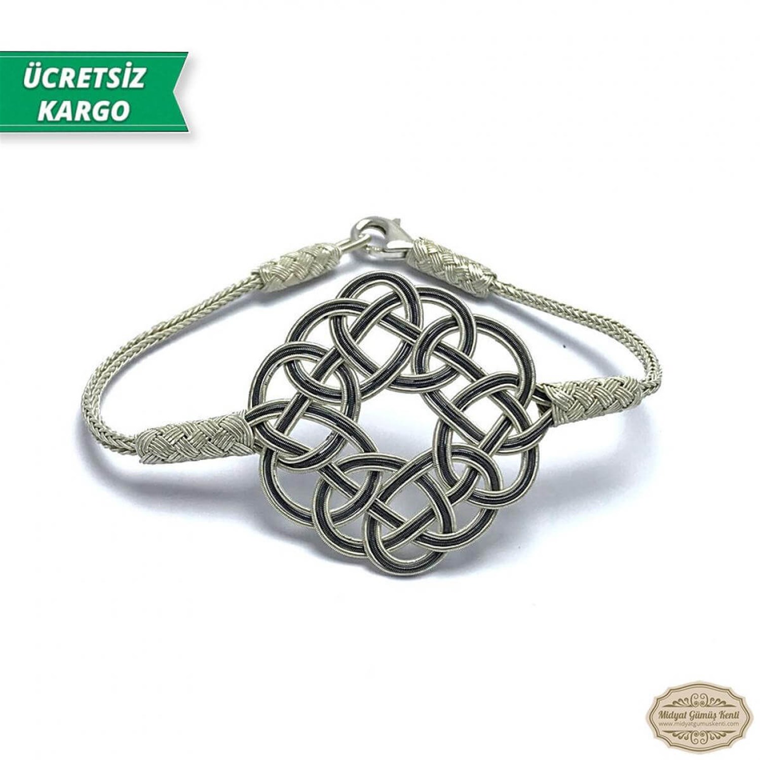Aşk Düğümü Model 1000 Ayar Gümüş El Örmesi Erkek Bayan Bileklik