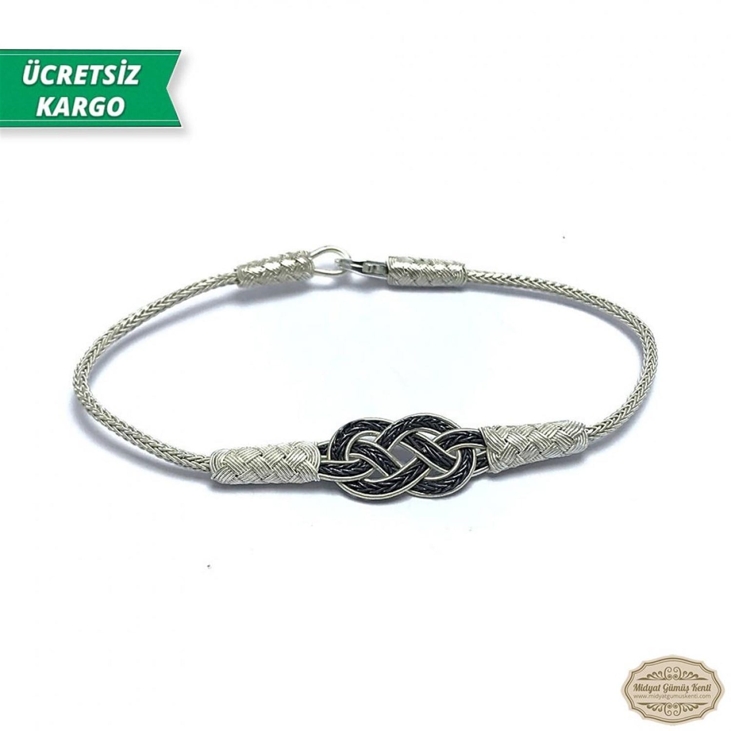 Aşk Düğümü Model 1000 Ayar Gümüş El Örmesi Erkek Bayan Bileklik