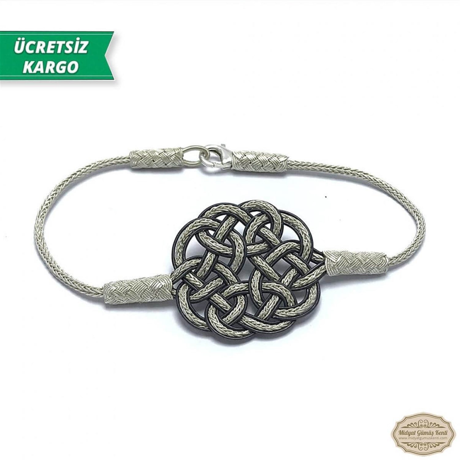 Aşk Düğümü Model 1000 Ayar Gümüş El Örmesi Erkek Bayan Bileklik