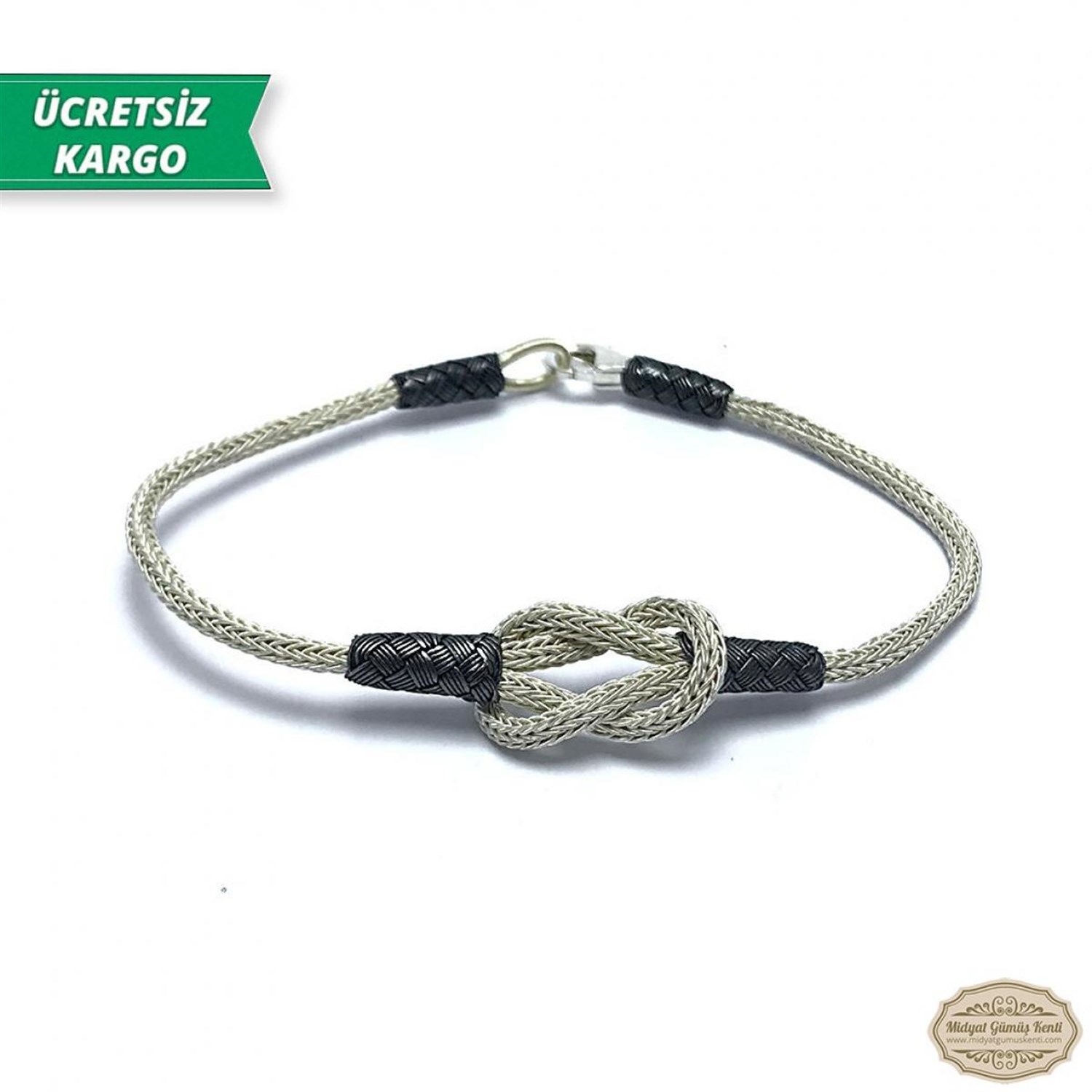 Aşk Düğümü Model 1000 Ayar Gümüş El Örmesi Erkek Bayan Bileklik