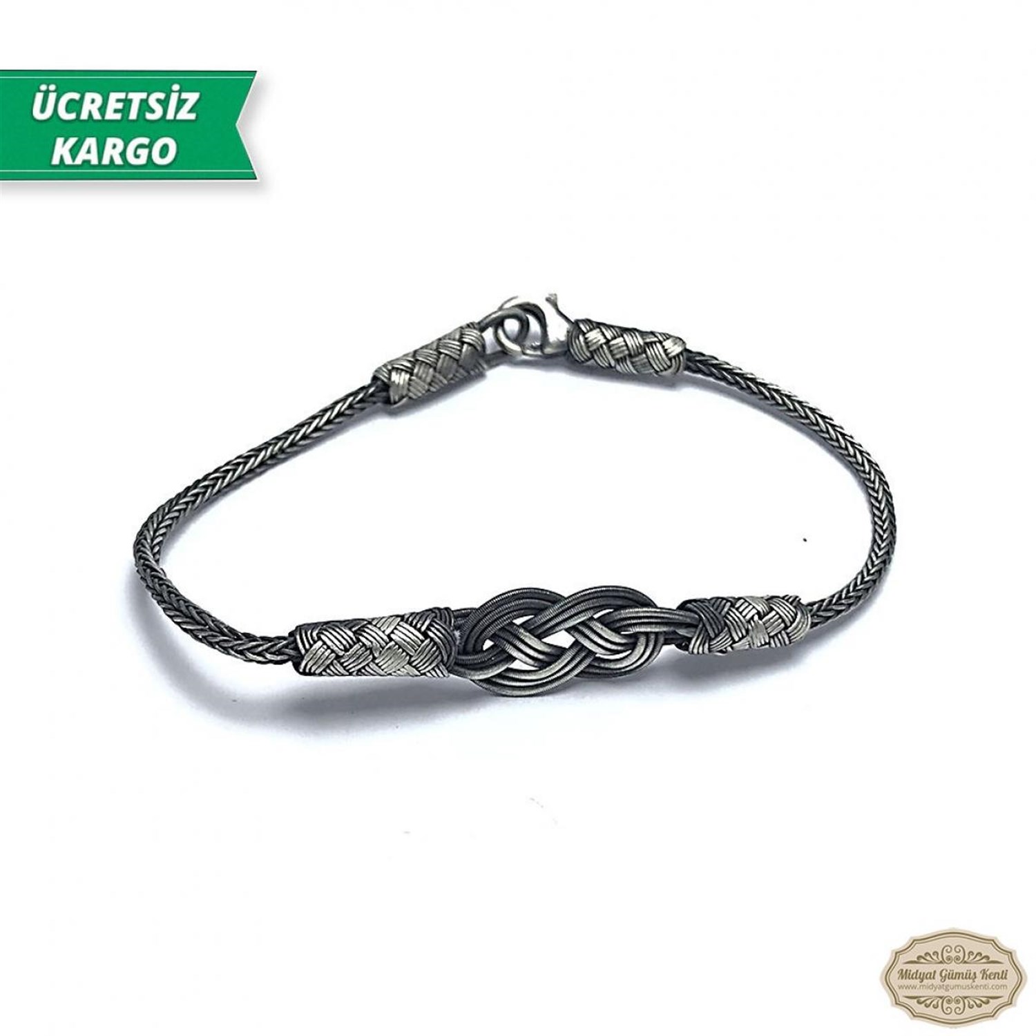 Aşk Düğümü Model 1000 Ayar Gümüş El Örmesi Erkek Bayan Bileklik