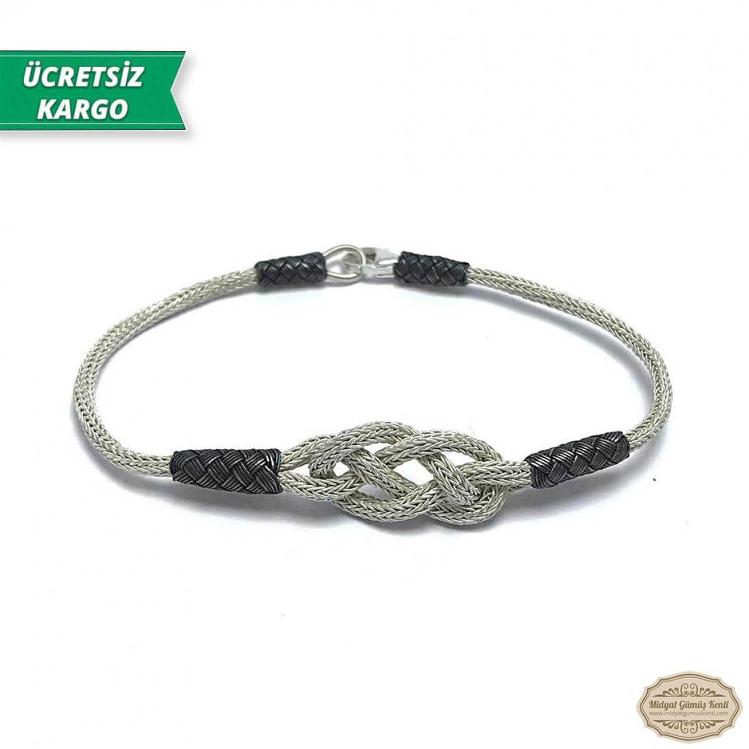 Aşk Düğümü Model 1000 Ayar Gümüş El Örmesi Erkek Bayan Bileklik
