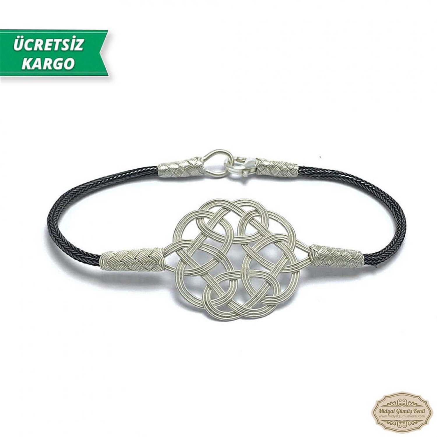 Aşk Düğümü Model 1000 Ayar Gümüş El Örmesi Erkek Bayan Bileklik