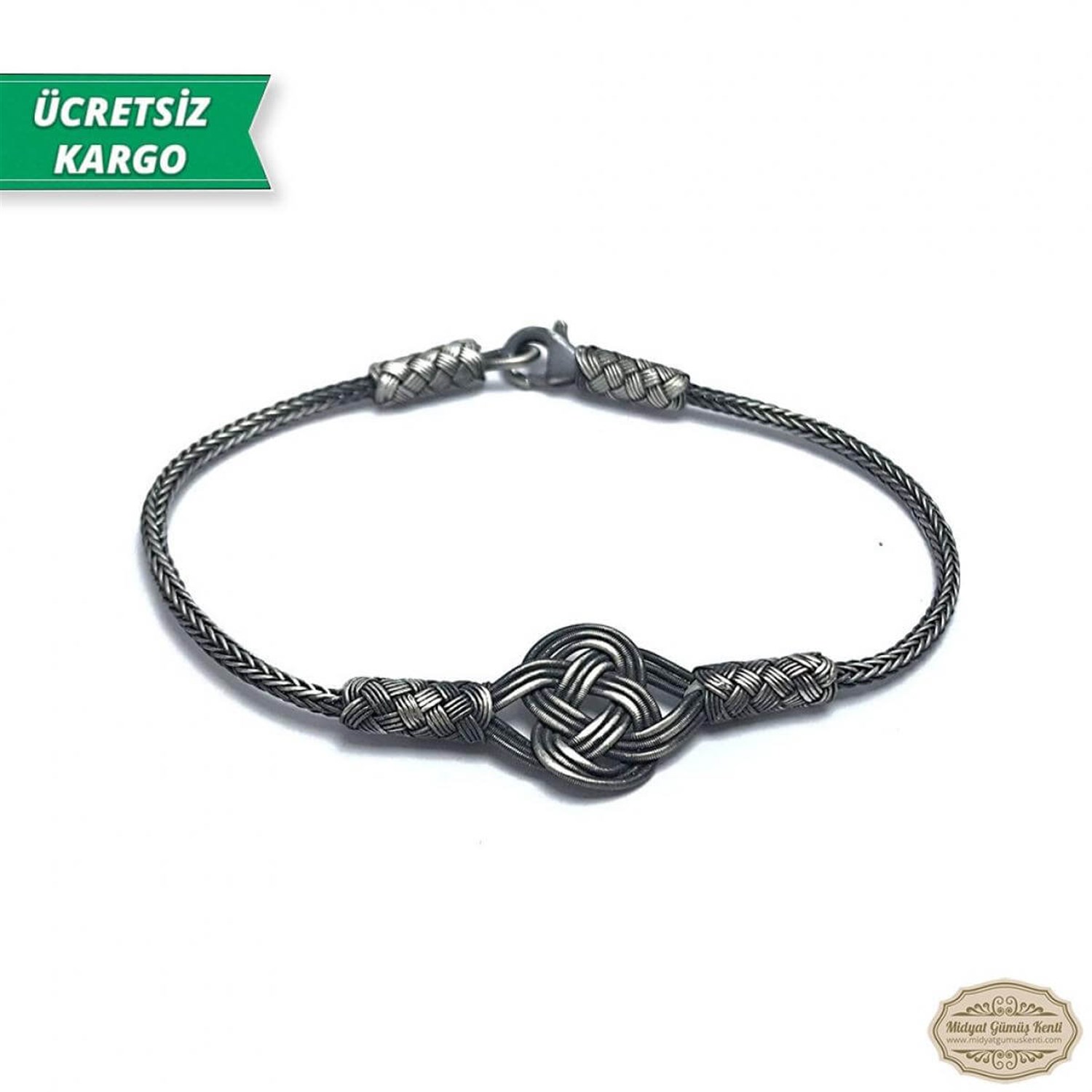 Aşk Düğümü Model 1000 Ayar Gümüş El Örmesi Erkek Bayan Bileklik