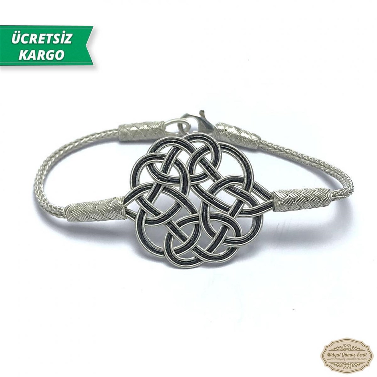 Aşk Düğümü Model 1000 Ayar Gümüş El Örmesi Erkek Bayan Bileklik