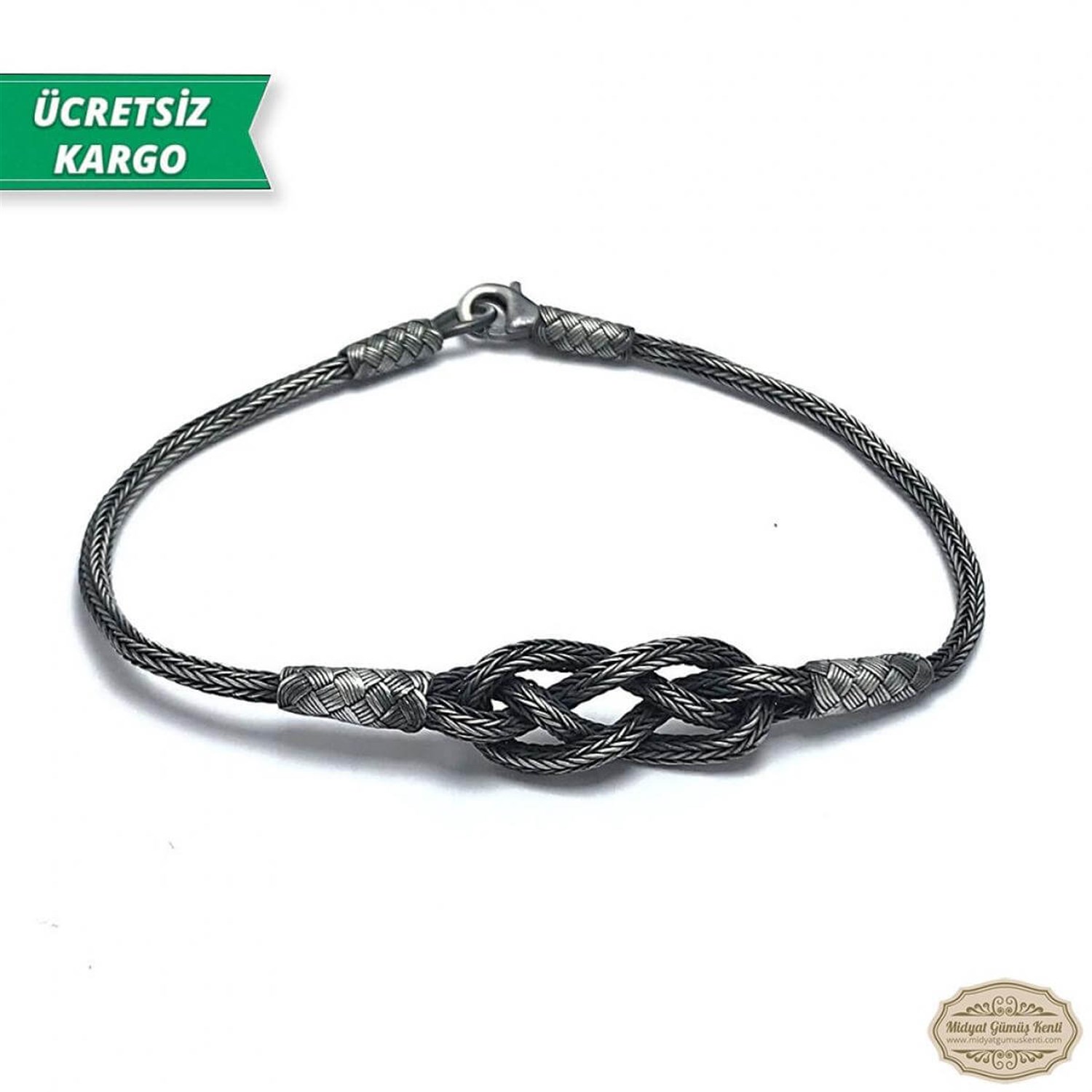 Aşk Düğümü Model Model 1000 Ayar Gümüş El Örmesi Erkek Bayan Bileklik