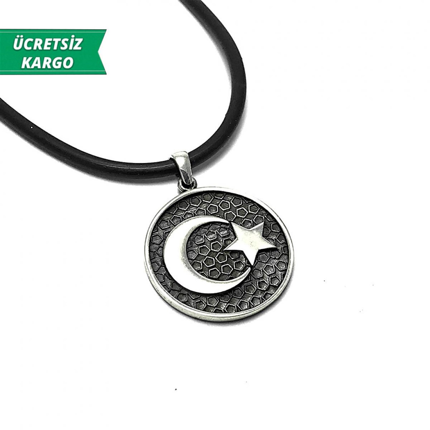 Ayyıldız Model Erkek Bayan Gümüş Kolye Ucu