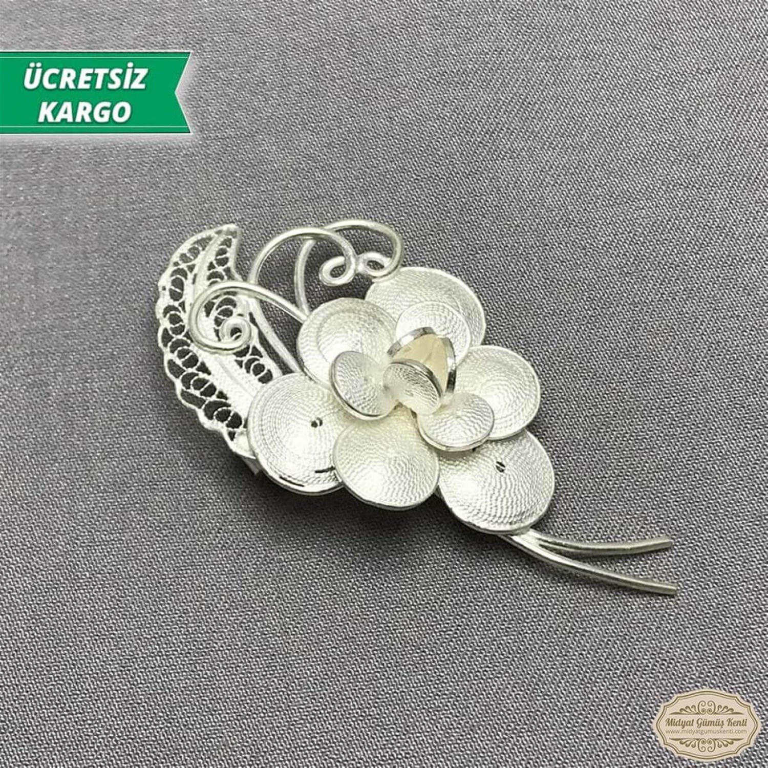 Başak Model Telkari Bayan Gümüş Broş