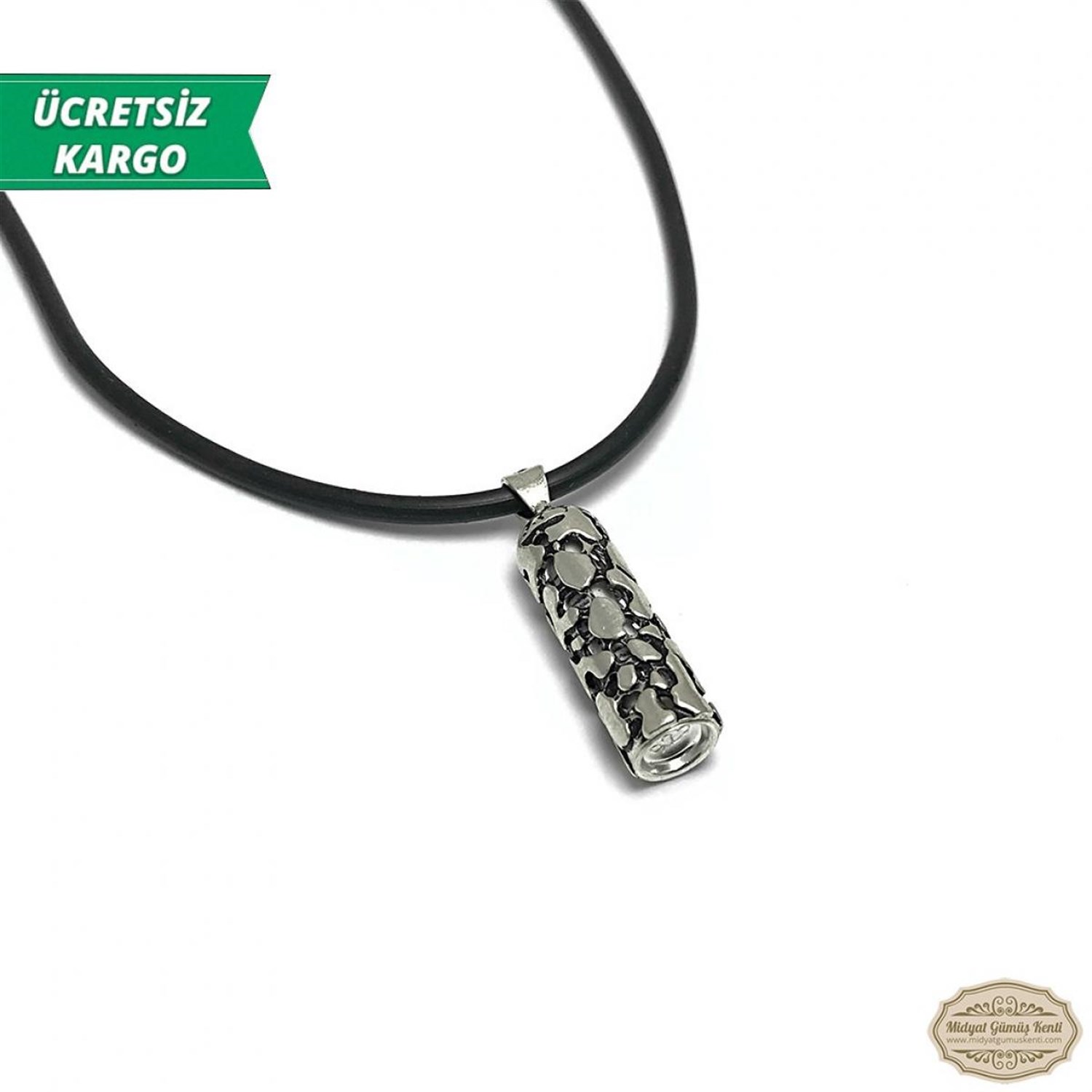 Benekli Kapsül Model Erkek Bayan Gümüş Kolye Ucu