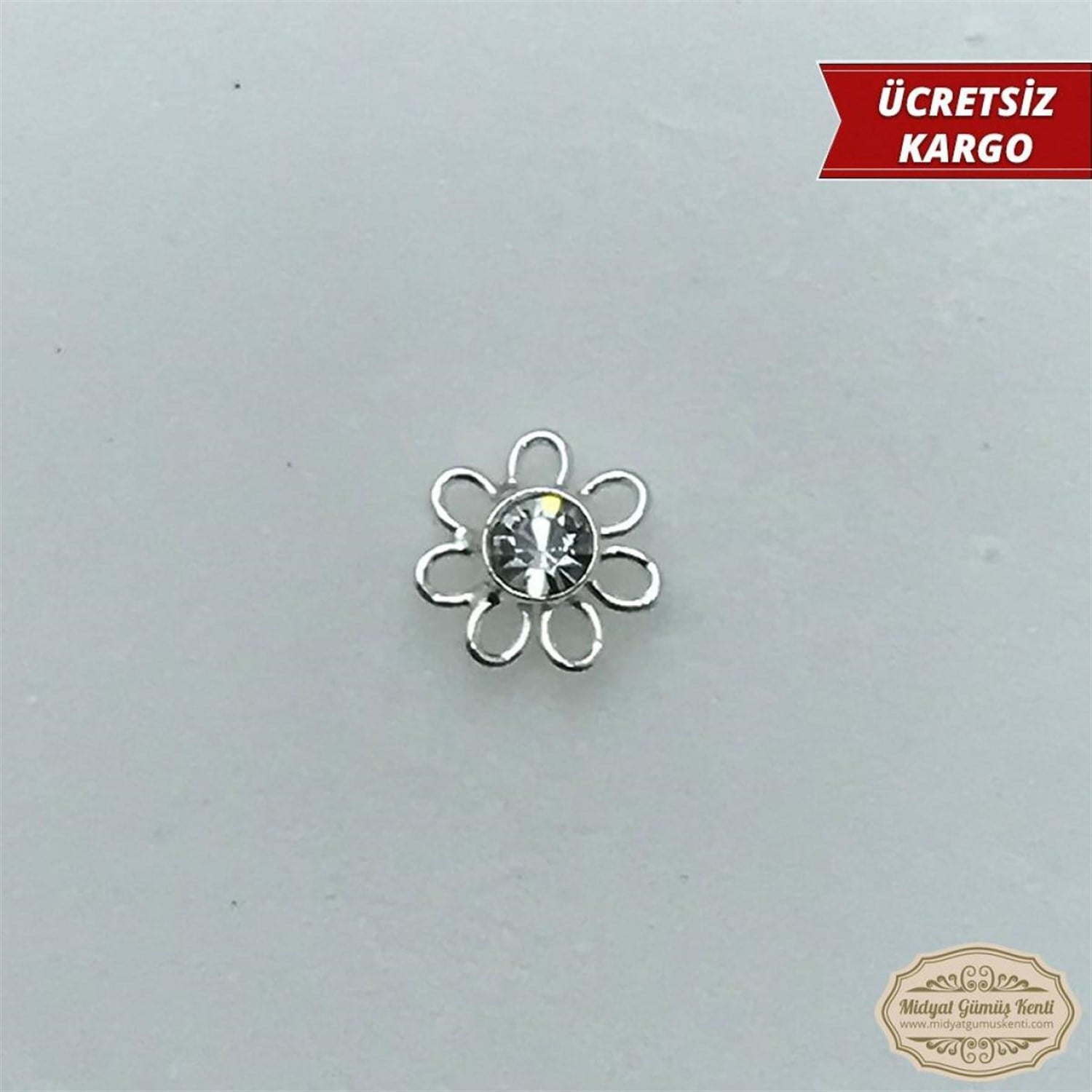 Beyaz Zirkon Papatya Model 925 Ayar Bayan Gümüş Hızma