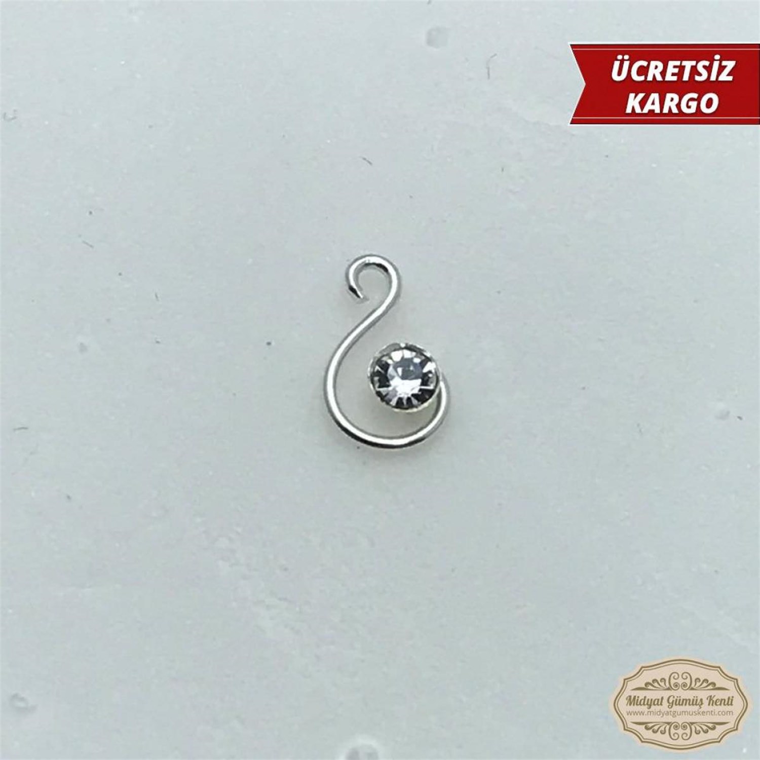 Beyaz Zirkon Taşlı Ördek Model 925 Ayar Bayan Gümüş Hızma