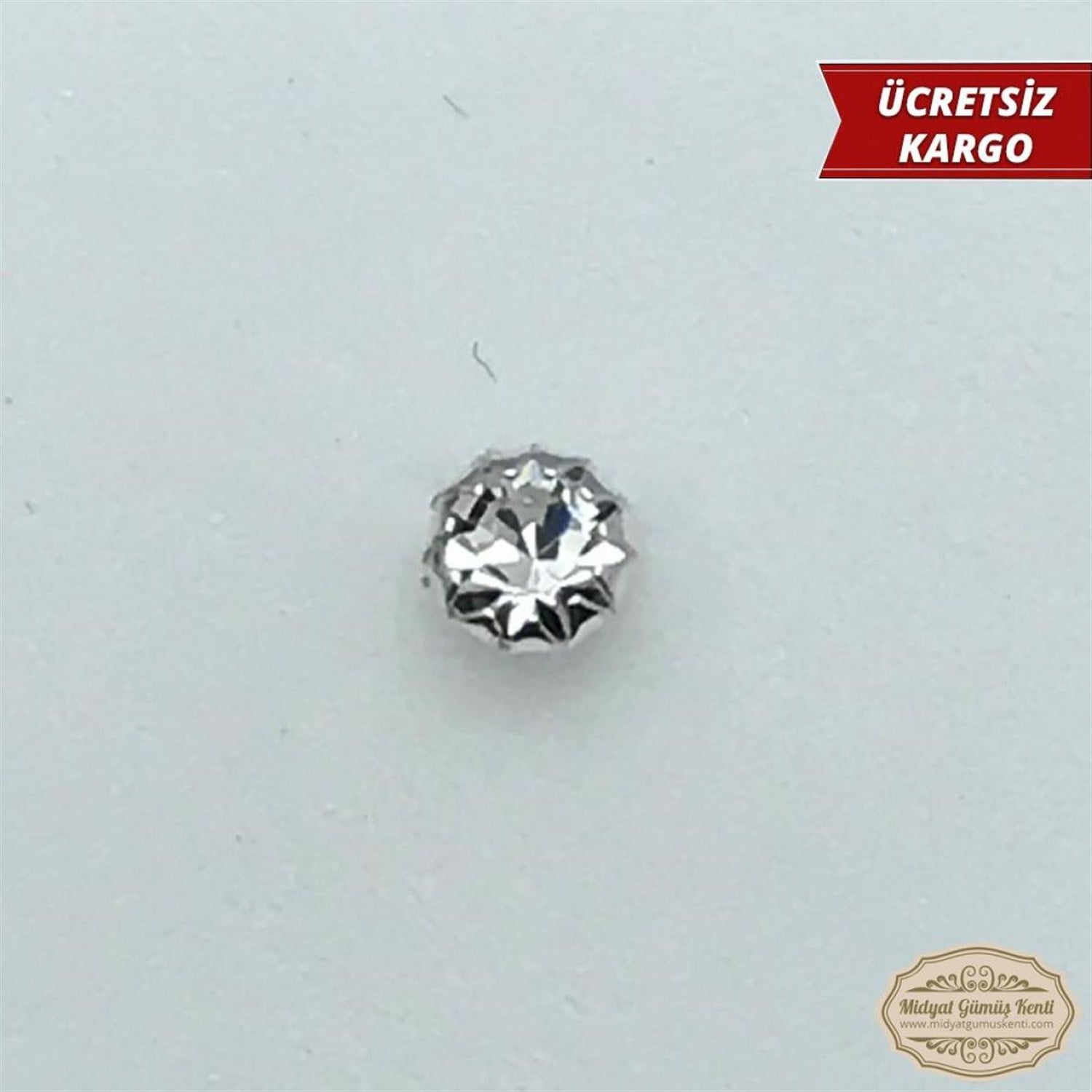 Beyaz Zirkon Taşlı Yuvarlak Model 925 Ayar Bayan Gümüş Hızma