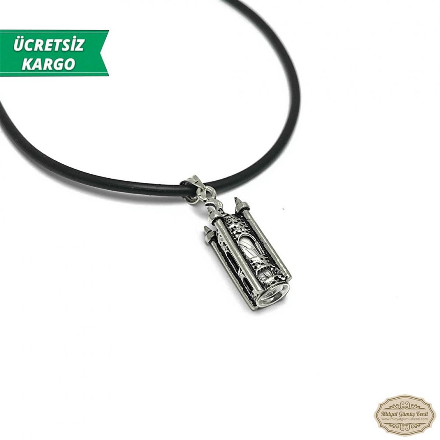 Camii ve Dualı Kapsül Model Erkek Bayan Gümüş Kolye Ucu 