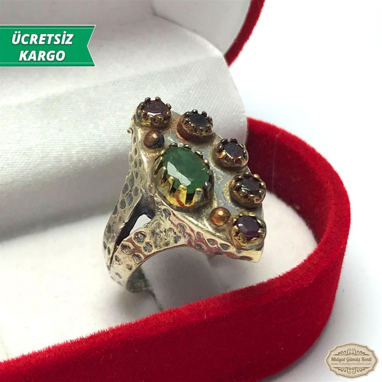 Çekik Model Bayan Otantik Gümüş Yüzük