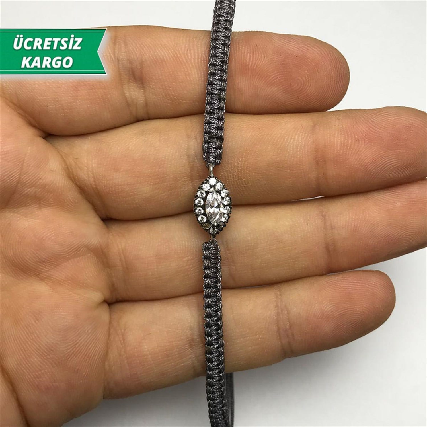 Çekik Model Zirkon Taşlı Bayan Gümüş Bileklik