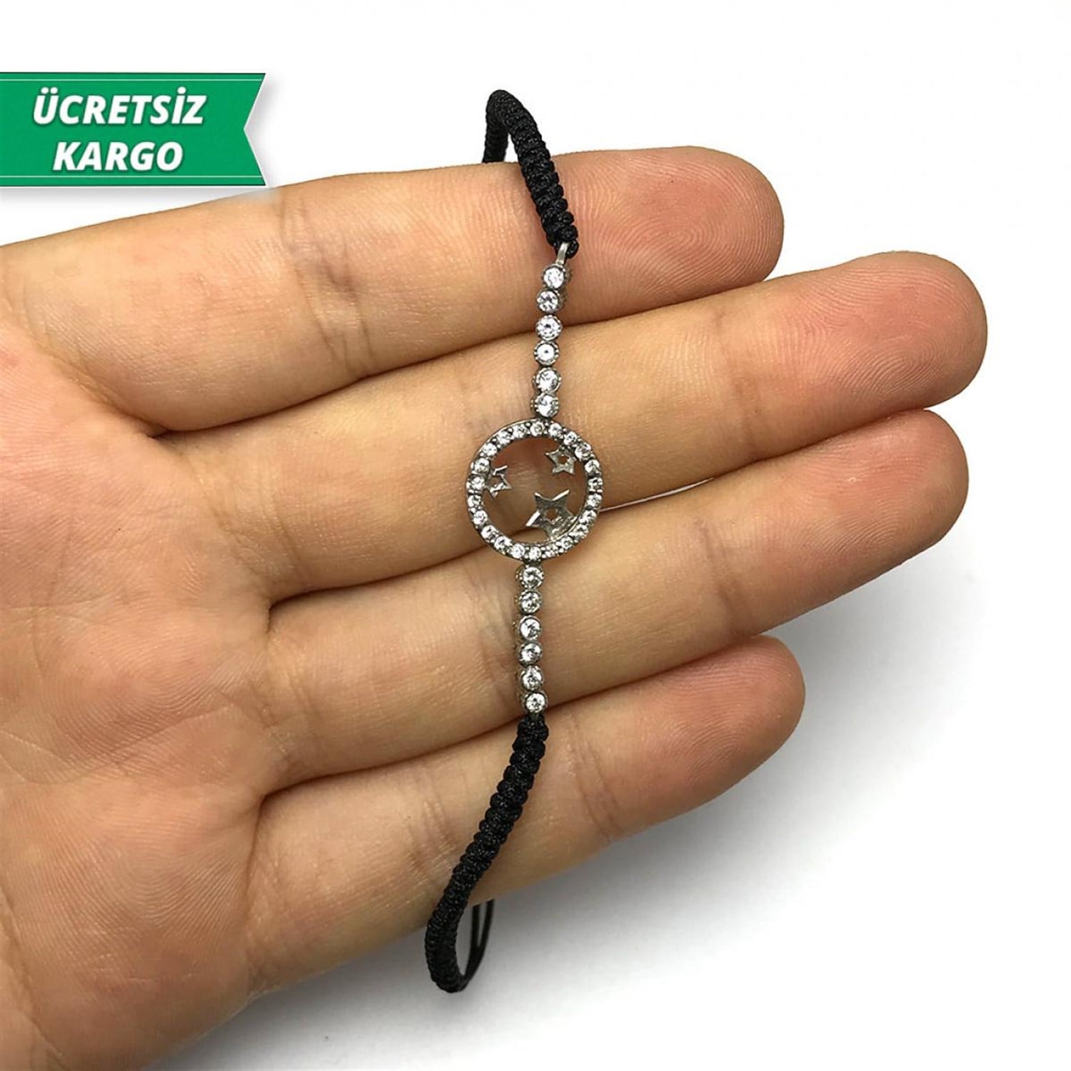 Çember Model Zirkon Taşlı Bayan Gümüş Bileklik