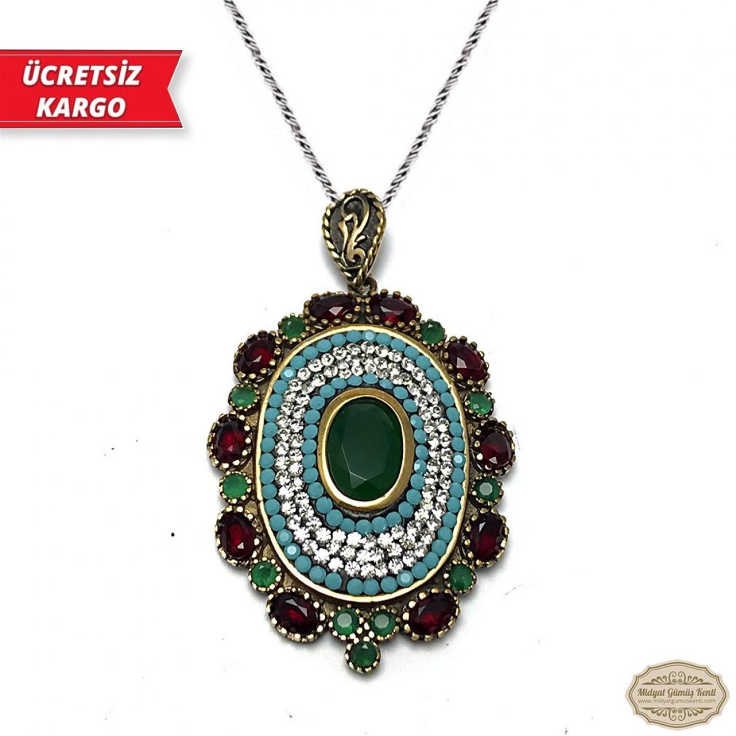 Çiçek Model Midyat Yöresel Otantik Gümüş Kolye Ucu