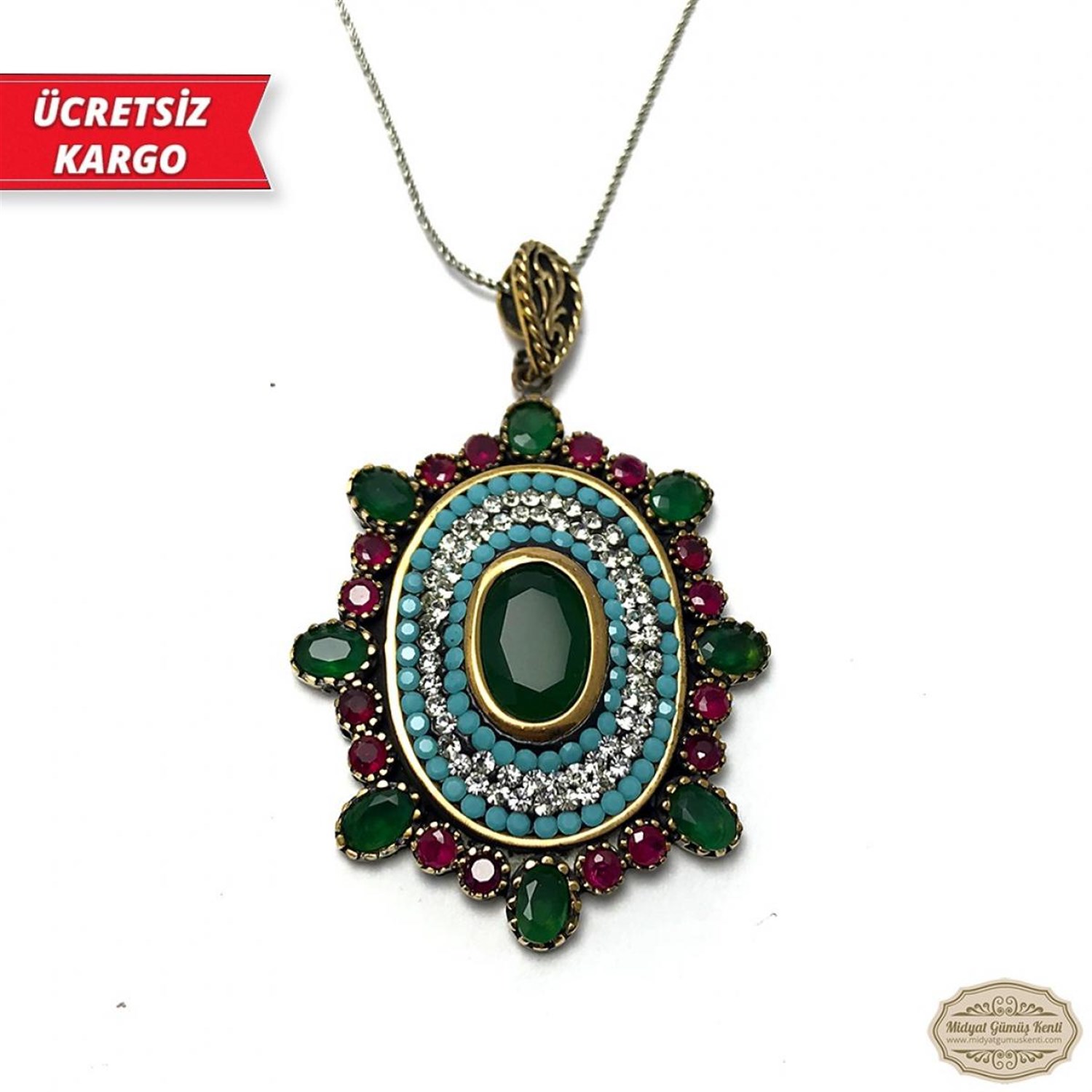Çiçek Model Midyat Yöresel Otantik Gümüş Kolye Ucu