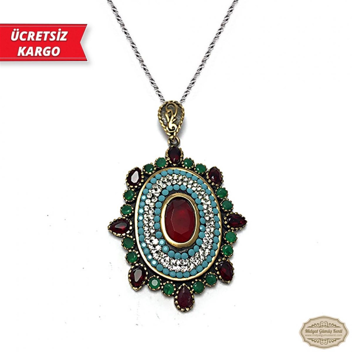 Çiçek Model Midyat Yöresel Otantik Gümüş Kolye Ucu