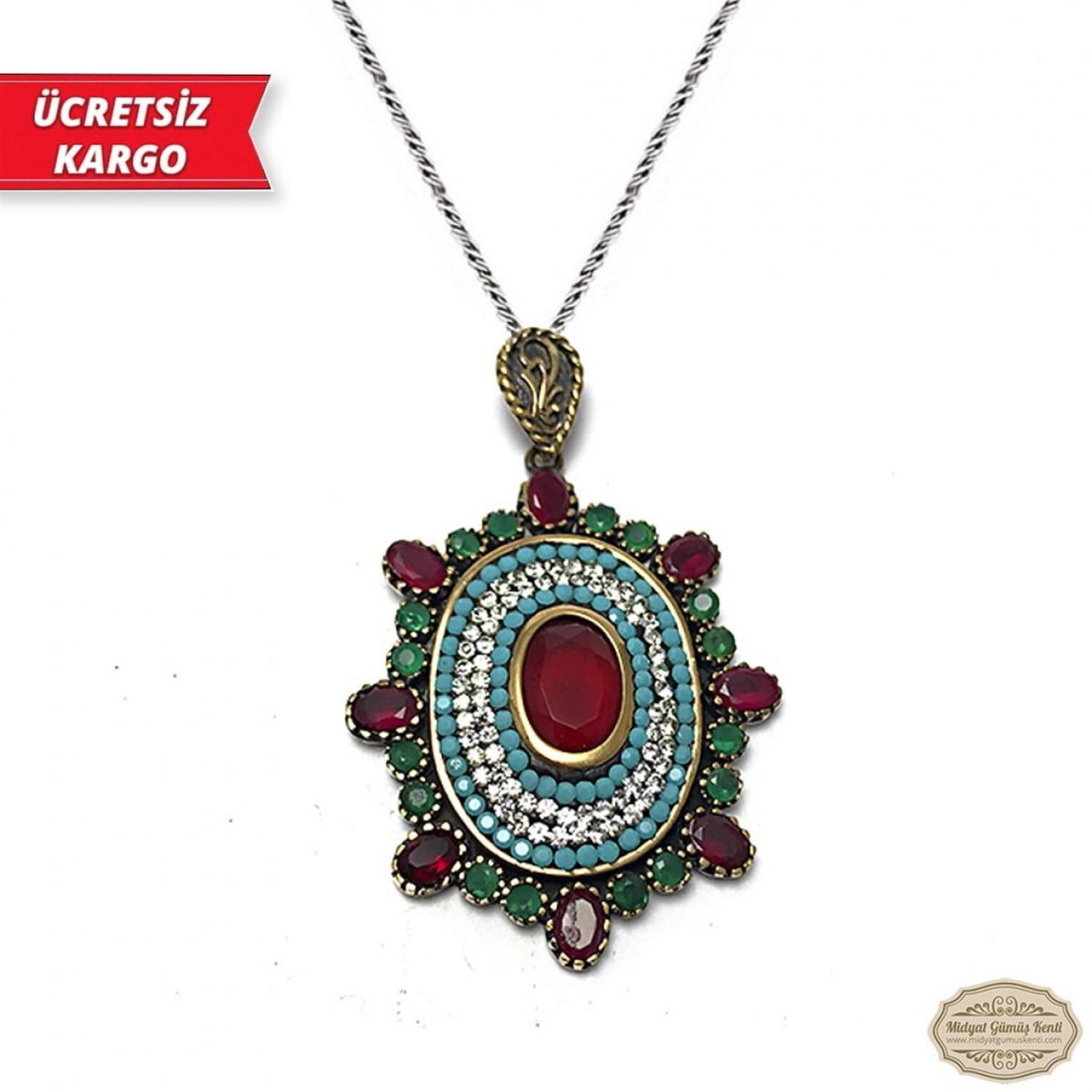 Çiçek Model Midyat Yöresel Otantik Gümüş Kolye Ucu