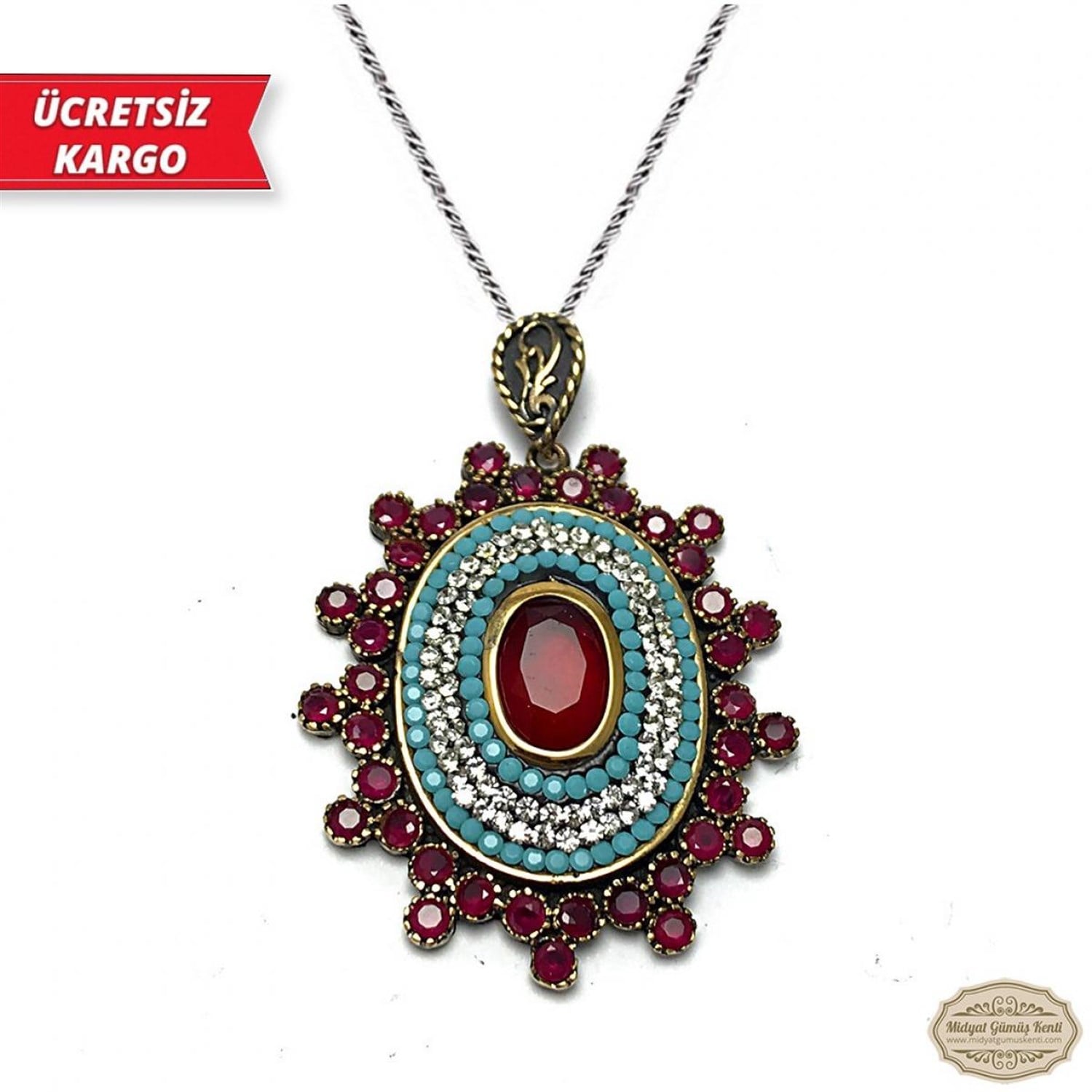 Çiçek Model Midyat Yöresel Otantik Gümüş Kolye Ucu
