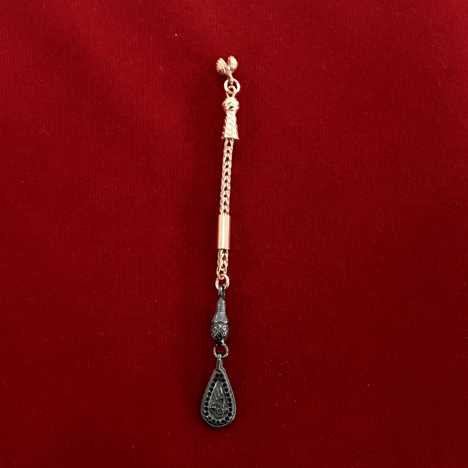 Damla Tasarım Tekli Rose Gümüş Tespih Püskülü