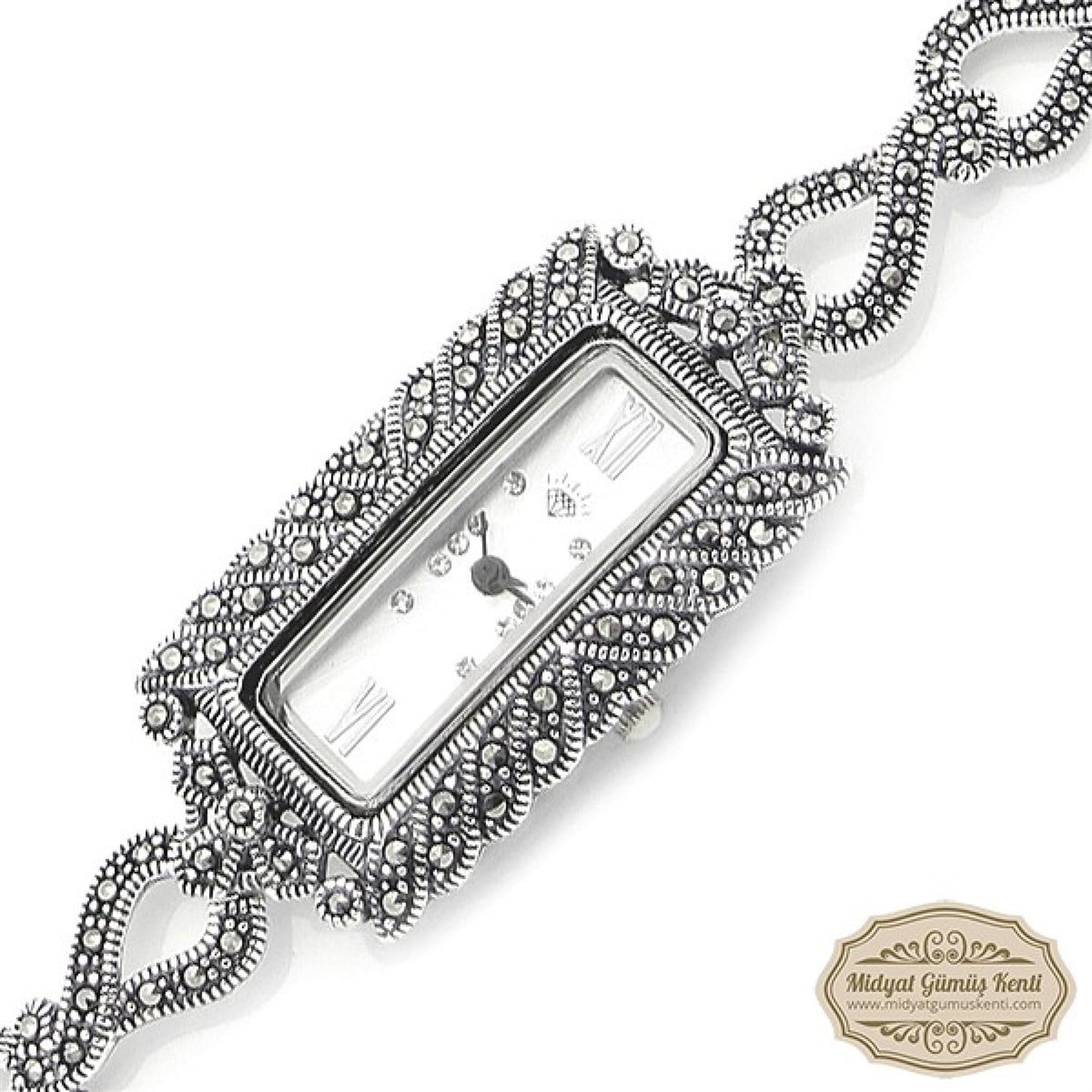 Dikdörtgen Model Bayan Gümüş Kol Saati