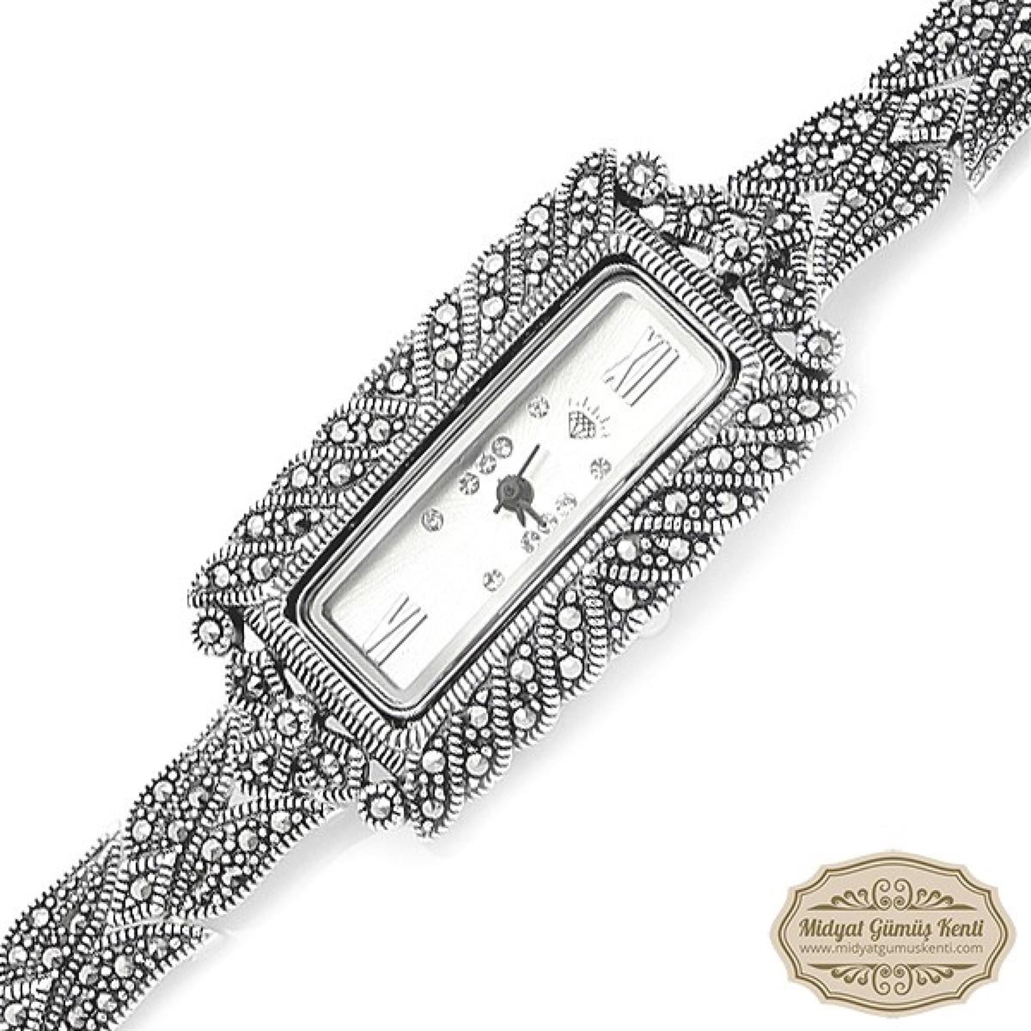 Dikdörtgen Model Bayan Gümüş Kol Saati