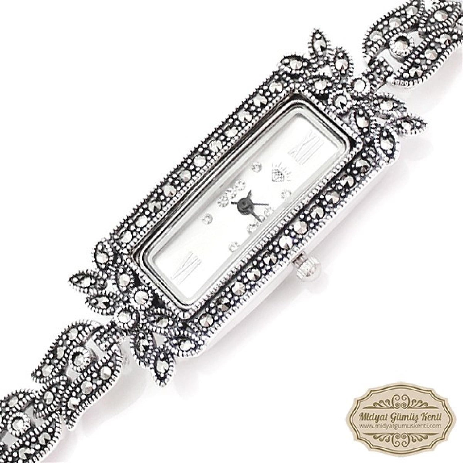 Dikdörtgen Model Bayan Gümüş Kol Saati