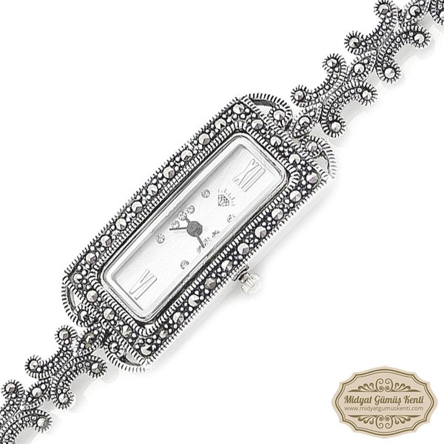 Dikdörtgen Model Bayan Gümüş Kol Saati